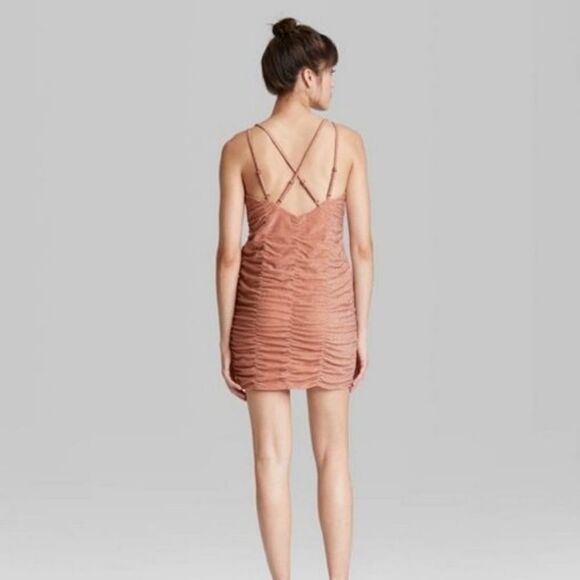 NWT Wild Fable Ruched Bodycon Mini Dress - Picture 2 of 5